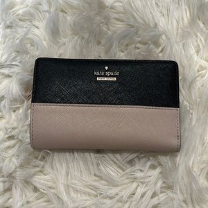 Beige and black wallet